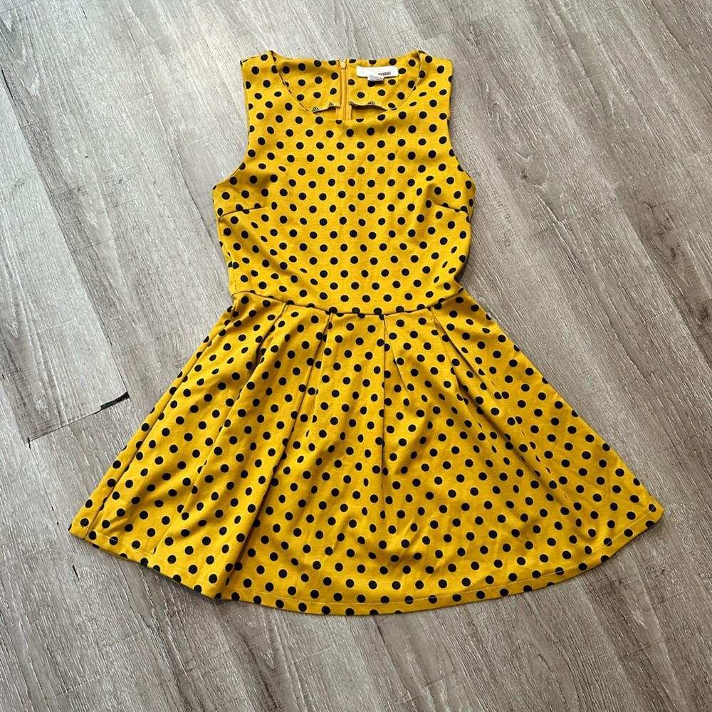 Sans Souci Yellow Polka Dot Mini Dress Size L
